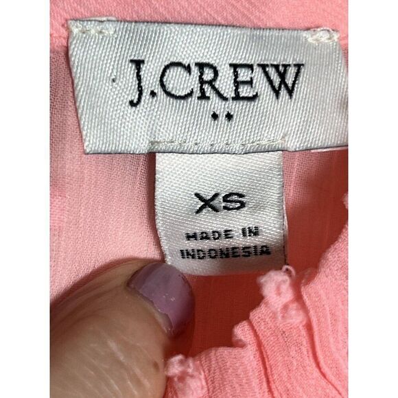 J. Crew Clip-dot smocked top Item BO348 Size XS Pink Original Price $90    Ee - Picture 4 of 8